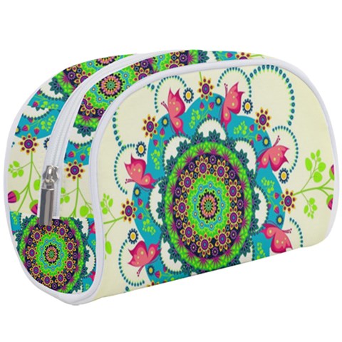 Mandala Flowers, Abstract, Butterflies, Floral, Pattern Make Up Case (Large) from ArtsNow.com