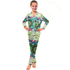 Kids  Satin Long Sleeve Pajamas Set 