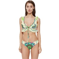 Low Cut Ruffle Edge Bikini Set 