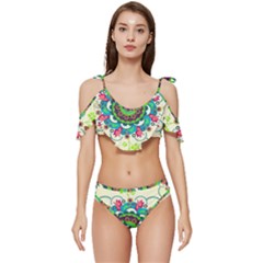 Ruffle Edge Tie Up Bikini Set	 