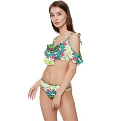 Ruffle Edge Tie Up Bikini Set	 