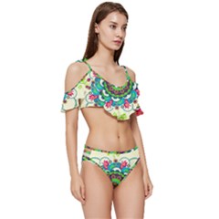 Ruffle Edge Tie Up Bikini Set	 