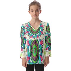 Kids  V Neck Casual Top 