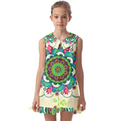 Kids  Pilgrim Collar Ruffle Hem Dress 