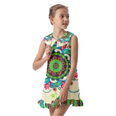 Kids  Pilgrim Collar Ruffle Hem Dress 