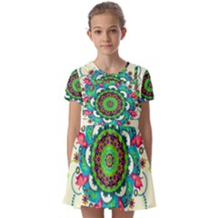 Kids  Short Sleeve Pinafore Style Dress 