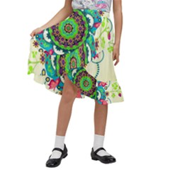 Kids  Ruffle Flared Wrap Midi Skirt 