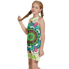 Kids  Halter Collar Waist Tie Chiffon Dress 