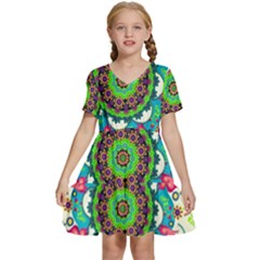 Kids  Short Sleeve Tiered Mini Dress 