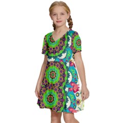 Kids  Short Sleeve Tiered Mini Dress 