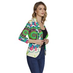 Women s One-Button 3/4 Sleeve Short Jacket 