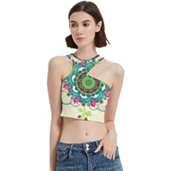 Mandala Flowers, Abstract, Butterflies, Floral, Pattern Cut Out Top from ArtsNow.com