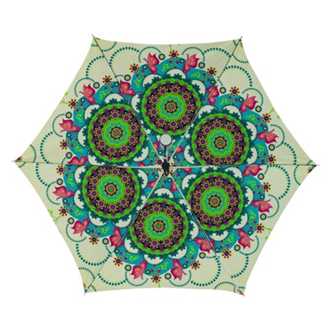 Mandala Flowers, Abstract, Butterflies, Floral, Pattern Automatic Folding Umbrella with Case (Small) from ArtsNow.com