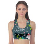 Merry Christmas, Happy New Year, Christmas Seamless Texture Fitness Sports Bra