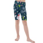 Merry Christmas, Happy New Year, Christmas Seamless Texture Kids  Mid Length Swim Shorts