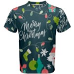 Merry Christmas, Happy New Year, Christmas Seamless Texture Men s Cotton T-Shirt