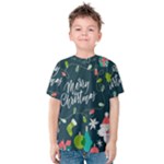 Merry Christmas, Happy New Year, Christmas Seamless Texture Kids  Cotton T-Shirt