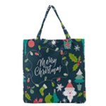 Merry Christmas, Happy New Year, Christmas Seamless Texture Grocery Tote Bag