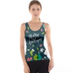 Merry Christmas, Happy New Year, Christmas Seamless Texture Women s Basic Tank Top