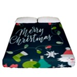 Merry Christmas, Happy New Year, Christmas Seamless Texture Fitted Sheet (Queen Size)