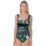 Merry Christmas, Happy New Year, Christmas Seamless Texture Princess Tank Leotard 