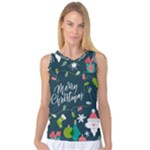 Merry Christmas, Happy New Year, Christmas Seamless Texture Women s Basketball Tank Top