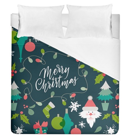 Merry Christmas, Happy New Year, Christmas Seamless Texture Duvet Cover (Queen Size) from ArtsNow.com