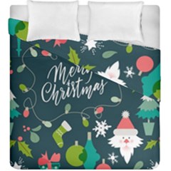 Merry Christmas, Happy New Year, Christmas Seamless Texture Duvet Cover Double Side (King Size) from ArtsNow.com