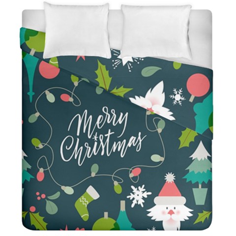 Merry Christmas, Happy New Year, Christmas Seamless Texture Duvet Cover Double Side (California King Size) from ArtsNow.com