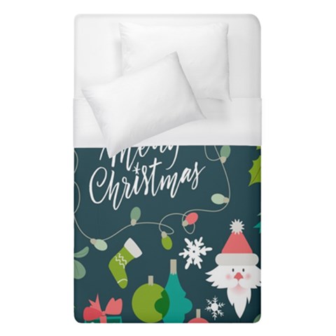 Merry Christmas, Happy New Year, Christmas Seamless Texture Duvet Cover (Single Size) from ArtsNow.com