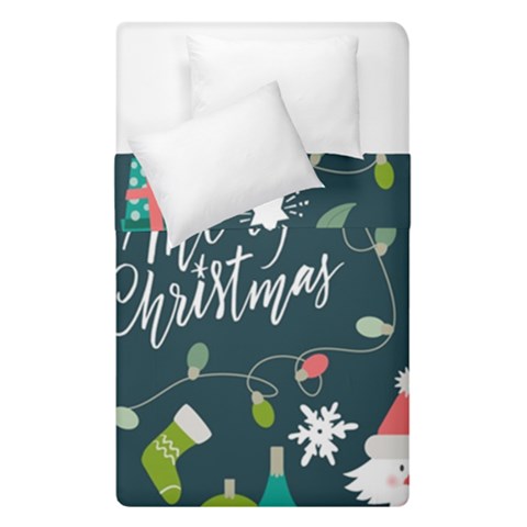 Merry Christmas, Happy New Year, Christmas Seamless Texture Duvet Cover Double Side (Single Size) from ArtsNow.com