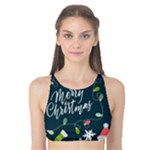 Merry Christmas, Happy New Year, Christmas Seamless Texture Tank Bikini Top