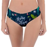 Merry Christmas, Happy New Year, Christmas Seamless Texture Reversible Classic Bikini Bottoms