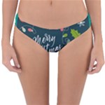 Merry Christmas, Happy New Year, Christmas Seamless Texture Reversible Hipster Bikini Bottoms