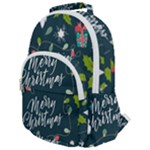 Merry Christmas, Happy New Year, Christmas Seamless Texture Rounded Multi Pocket Backpack