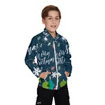 Merry Christmas, Happy New Year, Christmas Seamless Texture Kids  Windbreaker