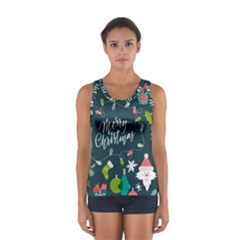 Merry Christmas, Happy New Year, Christmas Seamless Texture Sport Tank Top  from ArtsNow.com