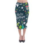 Merry Christmas, Happy New Year, Christmas Seamless Texture Midi Pencil Skirt