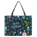 Merry Christmas, Happy New Year, Christmas Seamless Texture Zipper Medium Tote Bag