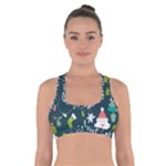 Merry Christmas, Happy New Year, Christmas Seamless Texture Cross Back Sports Bra