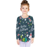 Merry Christmas, Happy New Year, Christmas Seamless Texture Kids  Long Sleeve T-Shirt