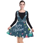 Merry Christmas, Happy New Year, Christmas Seamless Texture Plunge Pinafore Dress