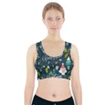 Merry Christmas, Happy New Year, Christmas Seamless Texture Sports Bra With Pocket