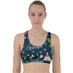 Merry Christmas, Happy New Year, Christmas Seamless Texture Back Weave Sports Bra