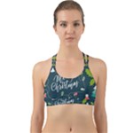 Merry Christmas, Happy New Year, Christmas Seamless Texture Back Web Sports Bra