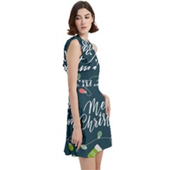 Cocktail Party Halter Sleeveless Dress With Pockets 