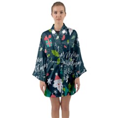 Long Sleeve Satin Kimono 