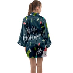 Long Sleeve Satin Kimono 