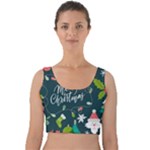 Merry Christmas, Happy New Year, Christmas Seamless Texture Velvet Crop Top