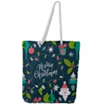 Merry Christmas, Happy New Year, Christmas Seamless Texture Full Print Rope Handle Tote (Large)